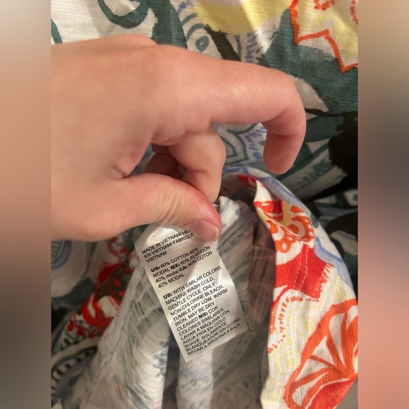 Chico’s 3/4 Sleeve Top 1 Prismatic Multicolor Cotton - Picture 6 of 9